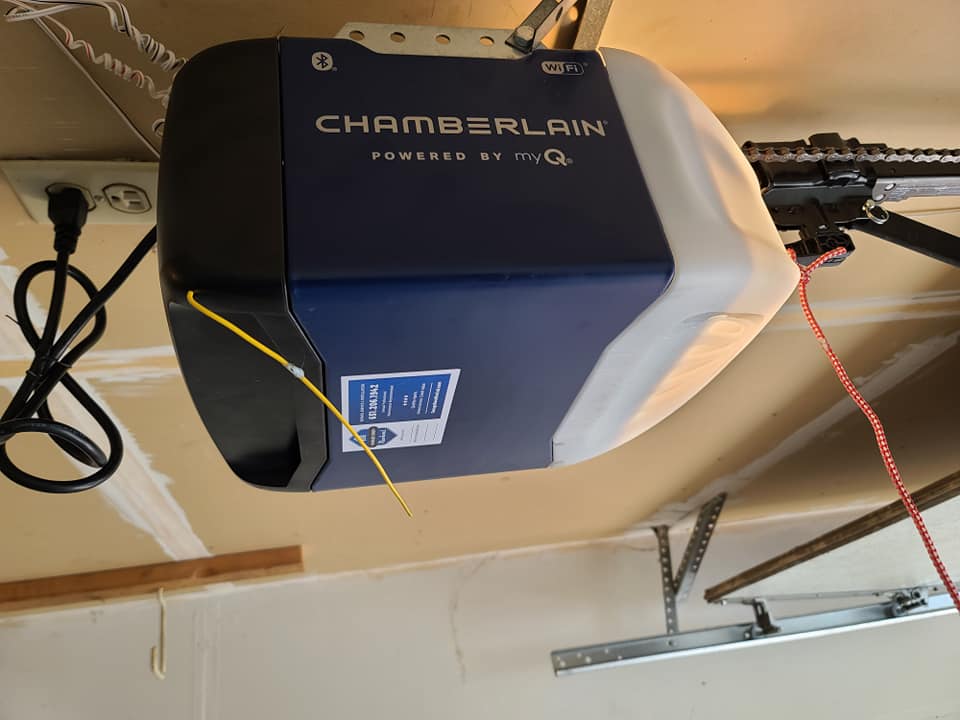 Chamberlain myQ garage door opener installed